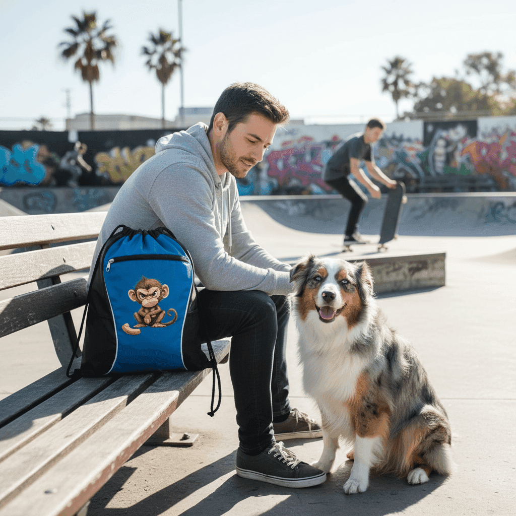 Monkey Drawstring Bag - Fun Cinch Pack for Pet Lovers - Purrfect Pet Haven