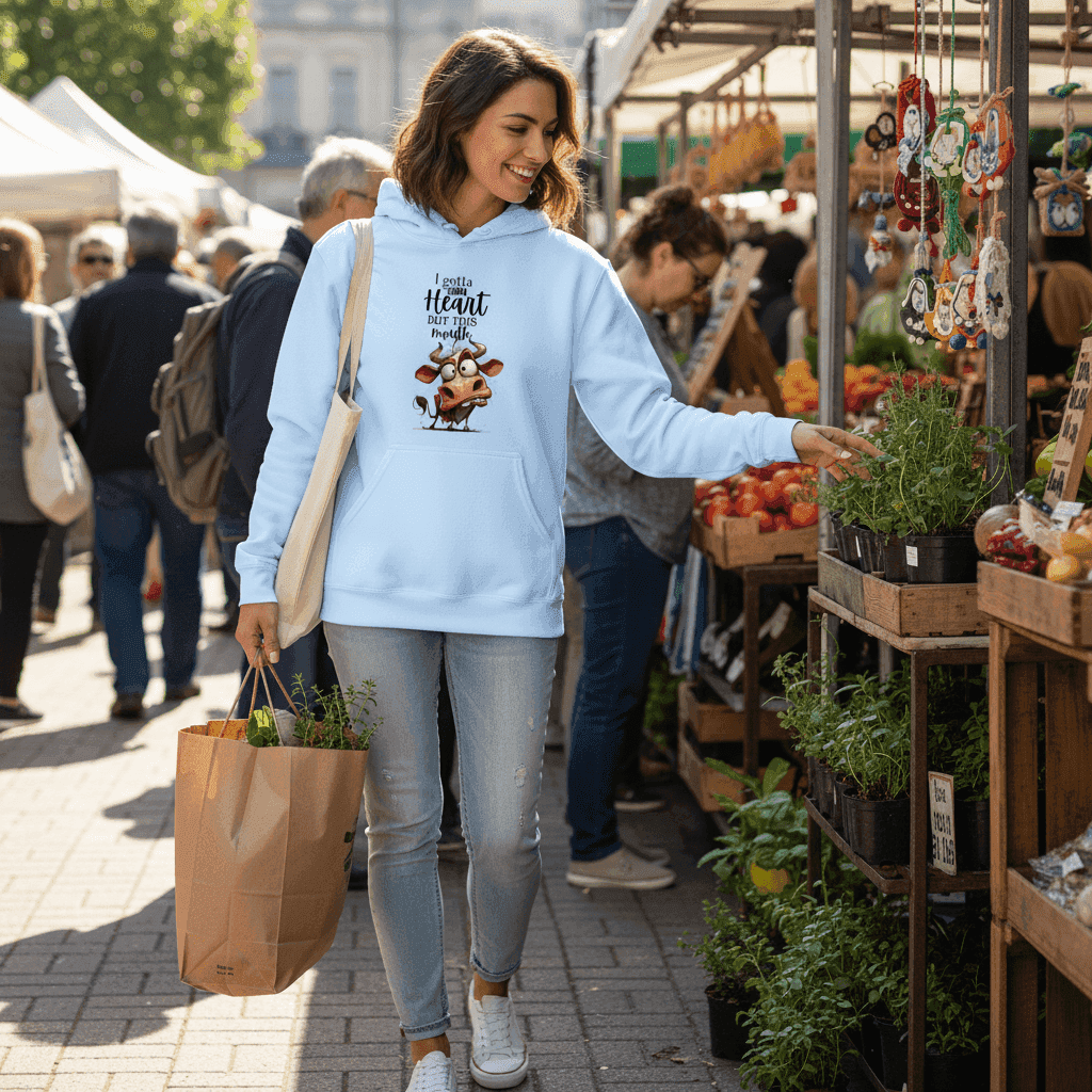 Funny Cow Hoodie - Good Heart But This Mouth Sweatshirt - Purrfect Pet Haven