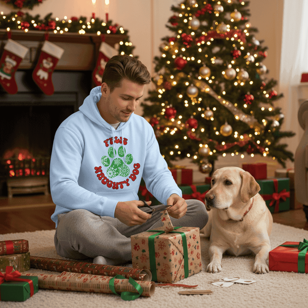 Feliz Naughty Hoodie - Funny Christmas Pet Lover Sweatshirt - Purrfect Pet Haven