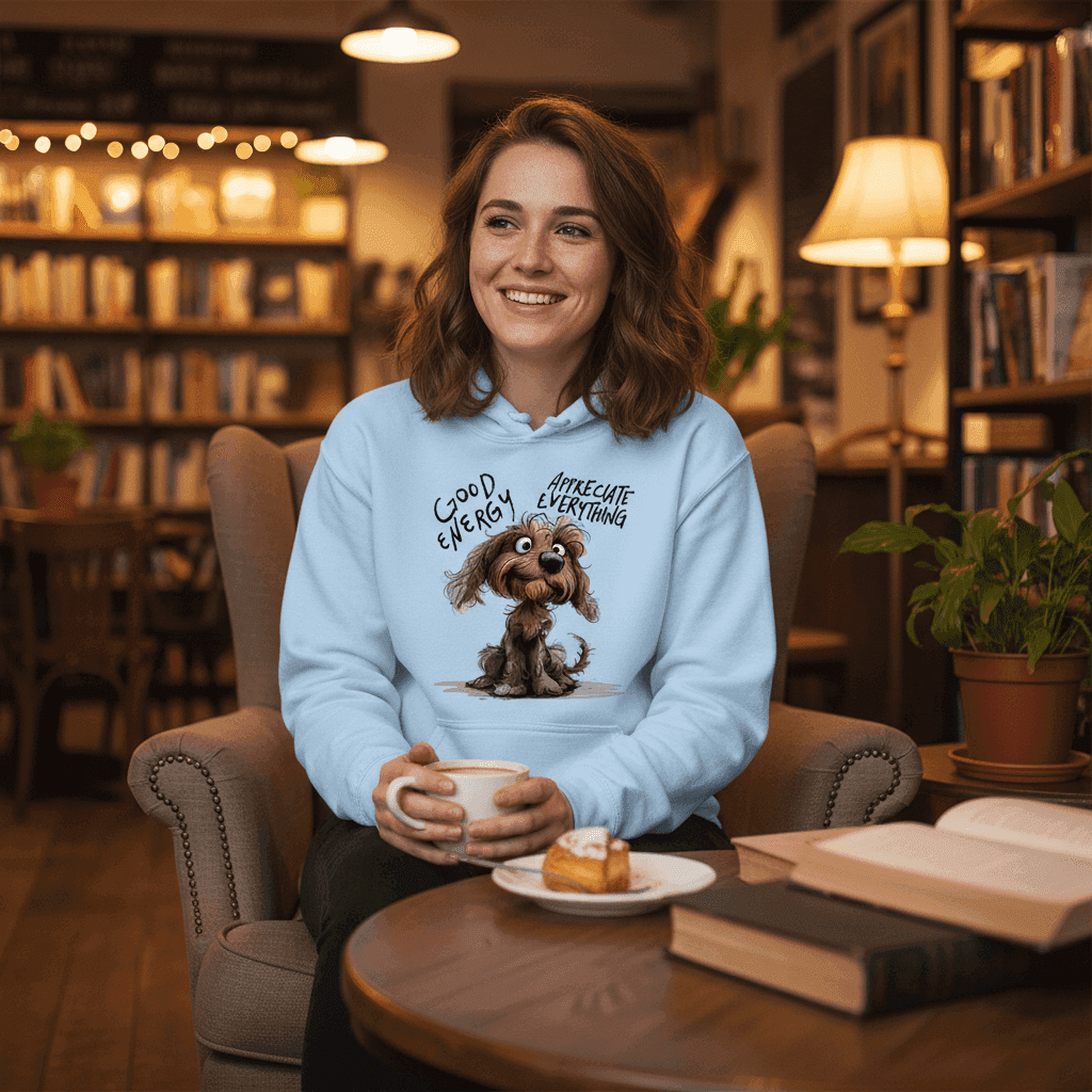 Good Energy Hoodie with Positive Dog Message - Purrfect Pet Haven