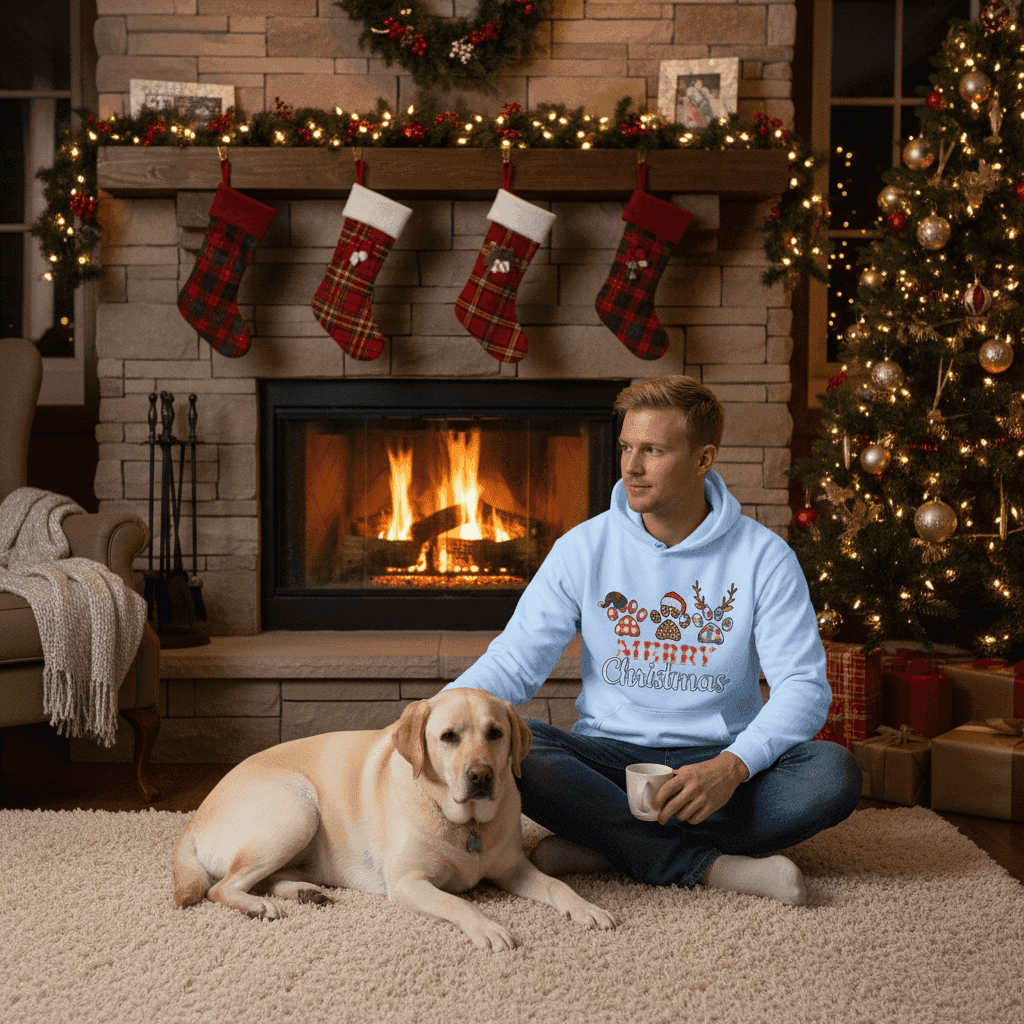 Merry Paws Hoodie - Cute Christmas Pet Lover Sweatshirt - Purrfect Pet Haven