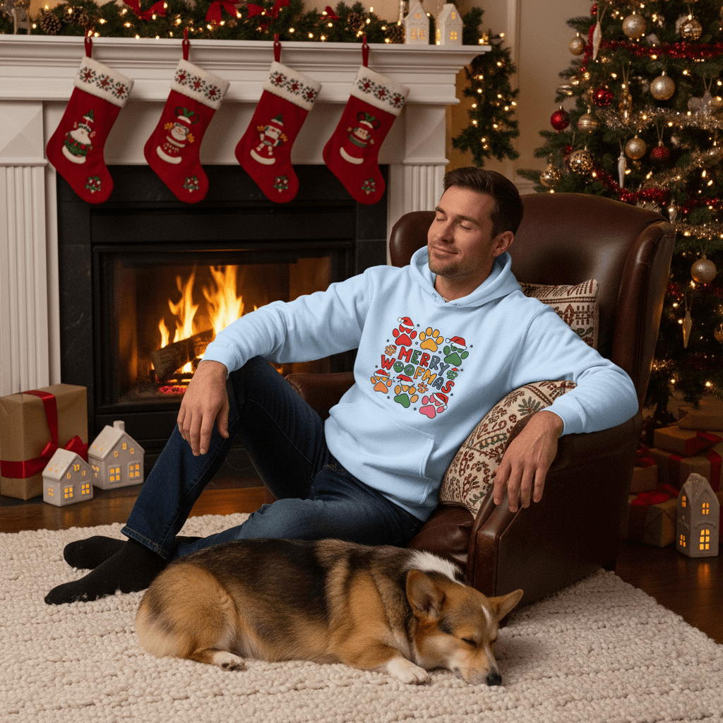 Woofmas Hoodie - Funny Christmas Dog Lover Sweatshirt - Purrfect Pet Haven