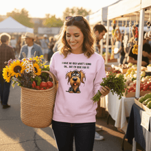 Funny Dog Sweatshirt - No Idea But I'm Here For It - Purrfect Pet Haven