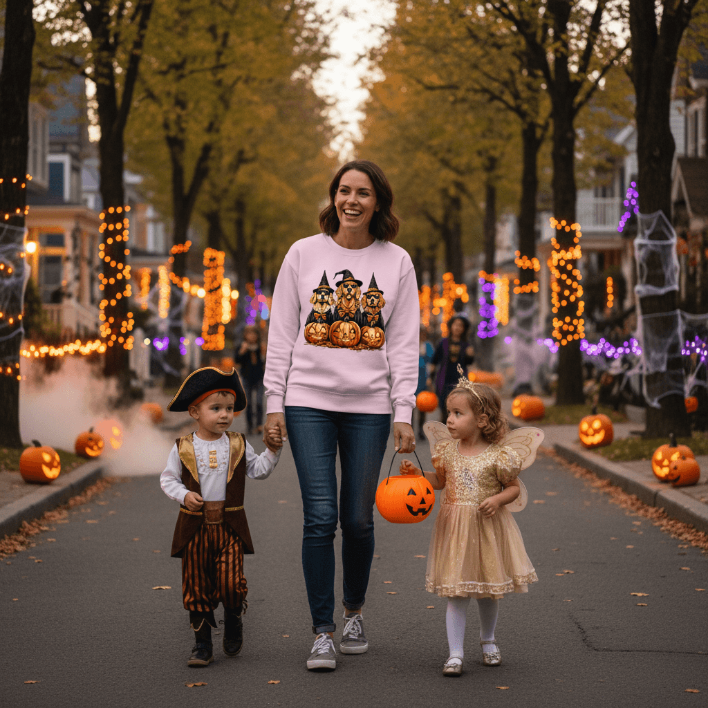 Golden Retriever Halloween Sweatshirt - Witch Dogs - Purrfect Pet Haven