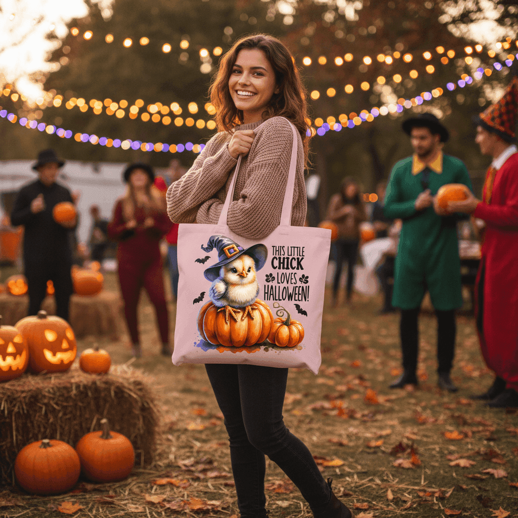 Halloween Chick Tote Bag for Trick-or-Treating - Cute Witch - Purrfect Pet Haven