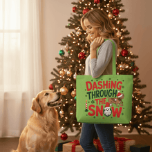 Dashing Through the Snow Holiday Tote for Dog Lovers - Canvas - Purrfect Pet Haven