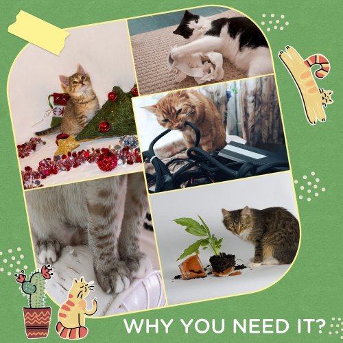 Wefulfil Cat Tree with Hammock product collage showing multiple cats playing resting and exploring indoors