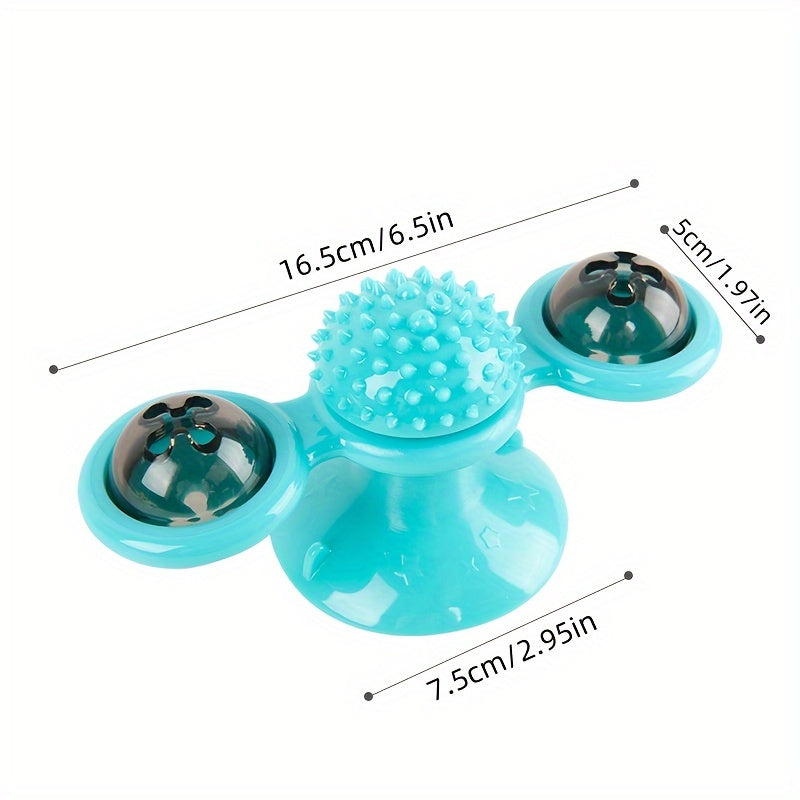 Wefulfil Massager Cat Toy in blue with two bells and textured center for pet stimulation