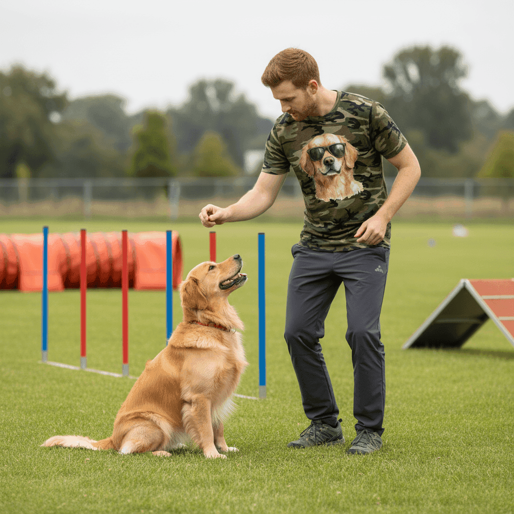 Golden Retriever Camo Tee - Cool Dog with Sunglasses - Purrfect Pet Haven