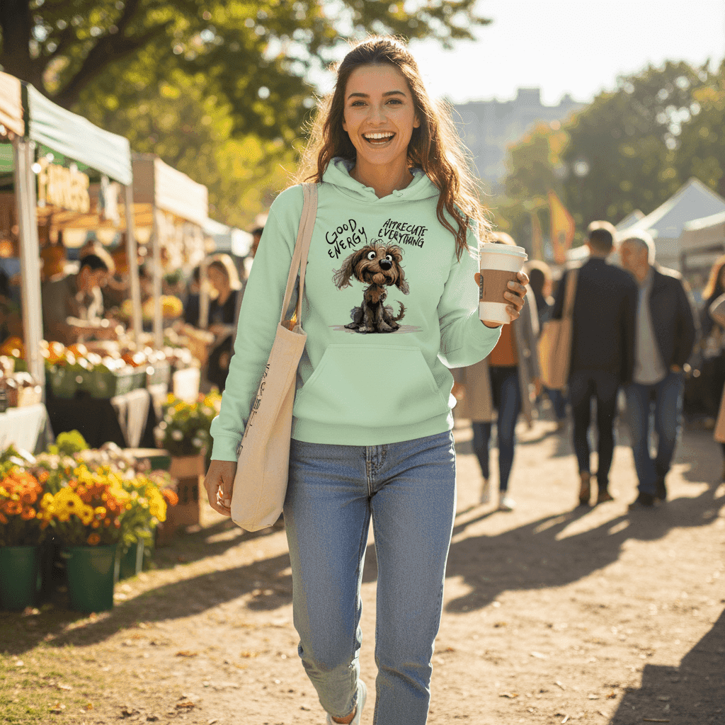 Good Energy Hoodie with Positive Dog Message - Purrfect Pet Haven