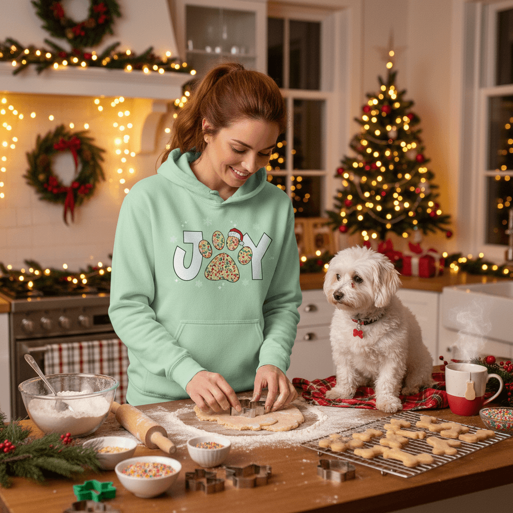 Joy Paw Hoodie - Festive Christmas Pet Lover Sweatshirt - Purrfect Pet Haven