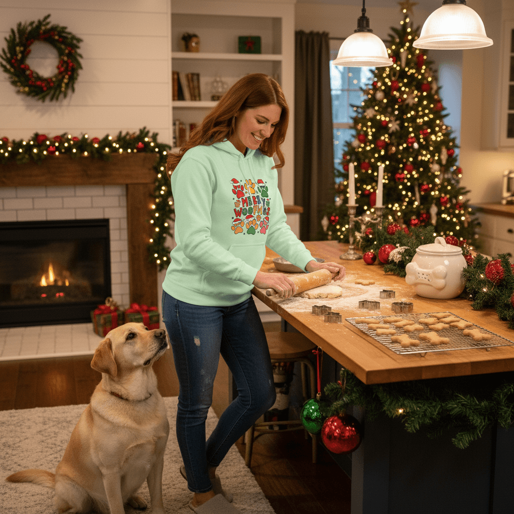 Woofmas Hoodie - Funny Christmas Dog Lover Sweatshirt - Purrfect Pet Haven