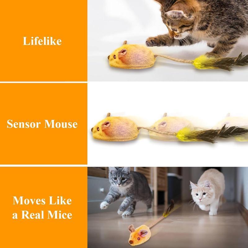 Wefulfil Mouse Cat Toy lifelike sensor mouse that moves like a real mouse to engage cats