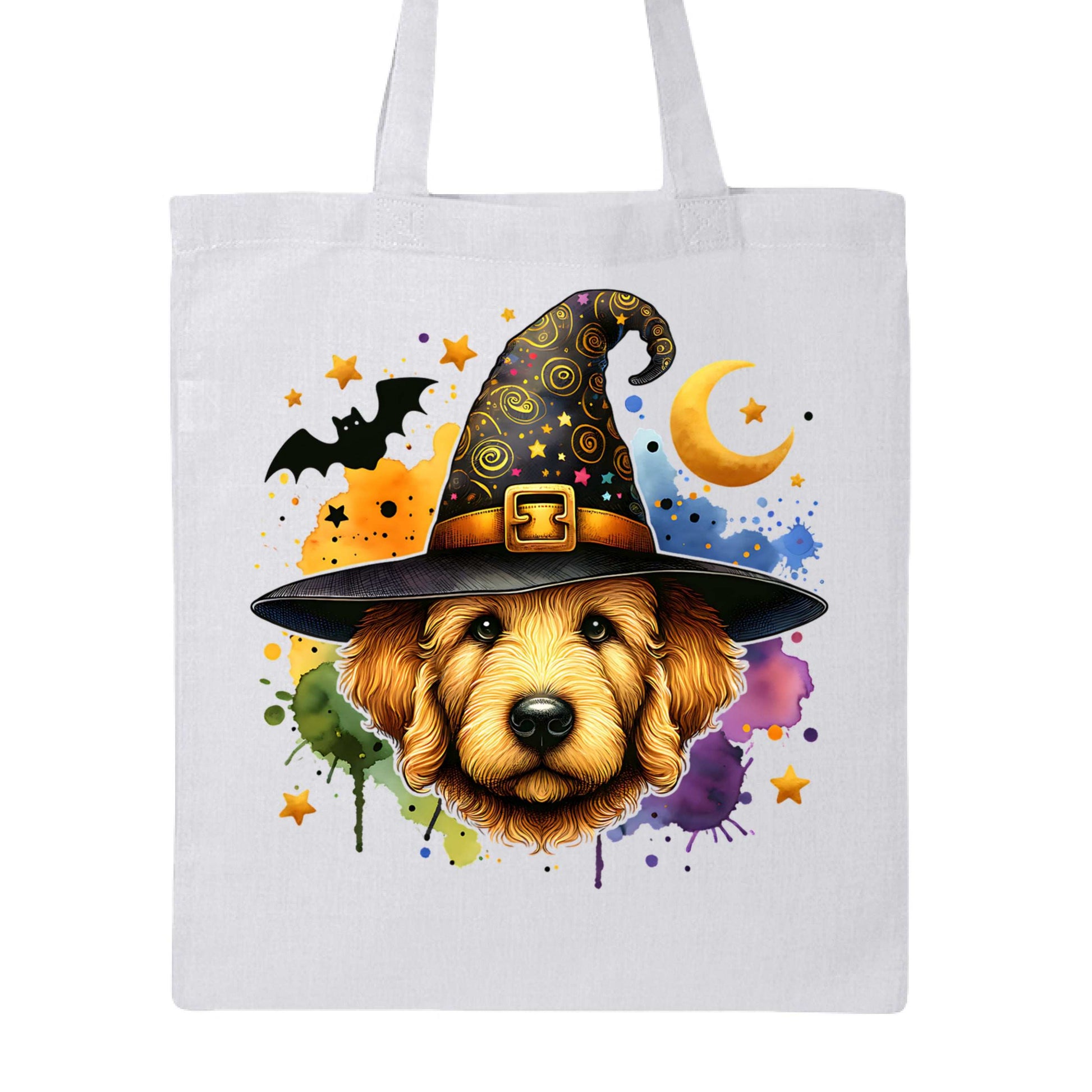 Golden Retriever Witch Tote Bag for Halloween - Dog Canvas - Purrfect Pet Haven