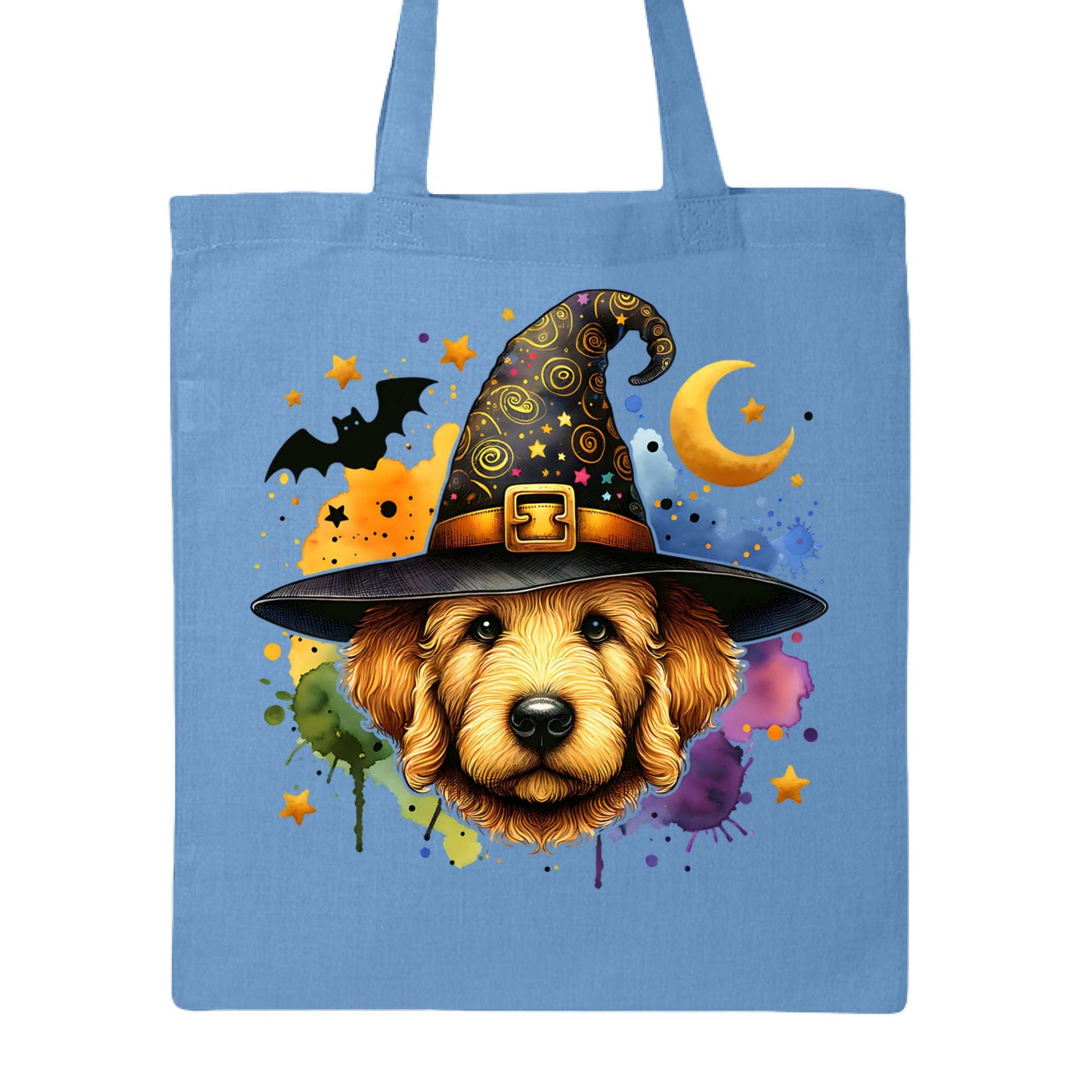 Golden Retriever Witch Tote Bag for Halloween - Dog Canvas - Purrfect Pet Haven