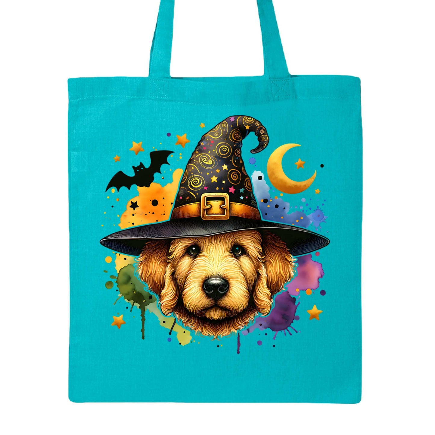 Golden Retriever Witch Tote Bag for Halloween - Dog Canvas - Purrfect Pet Haven