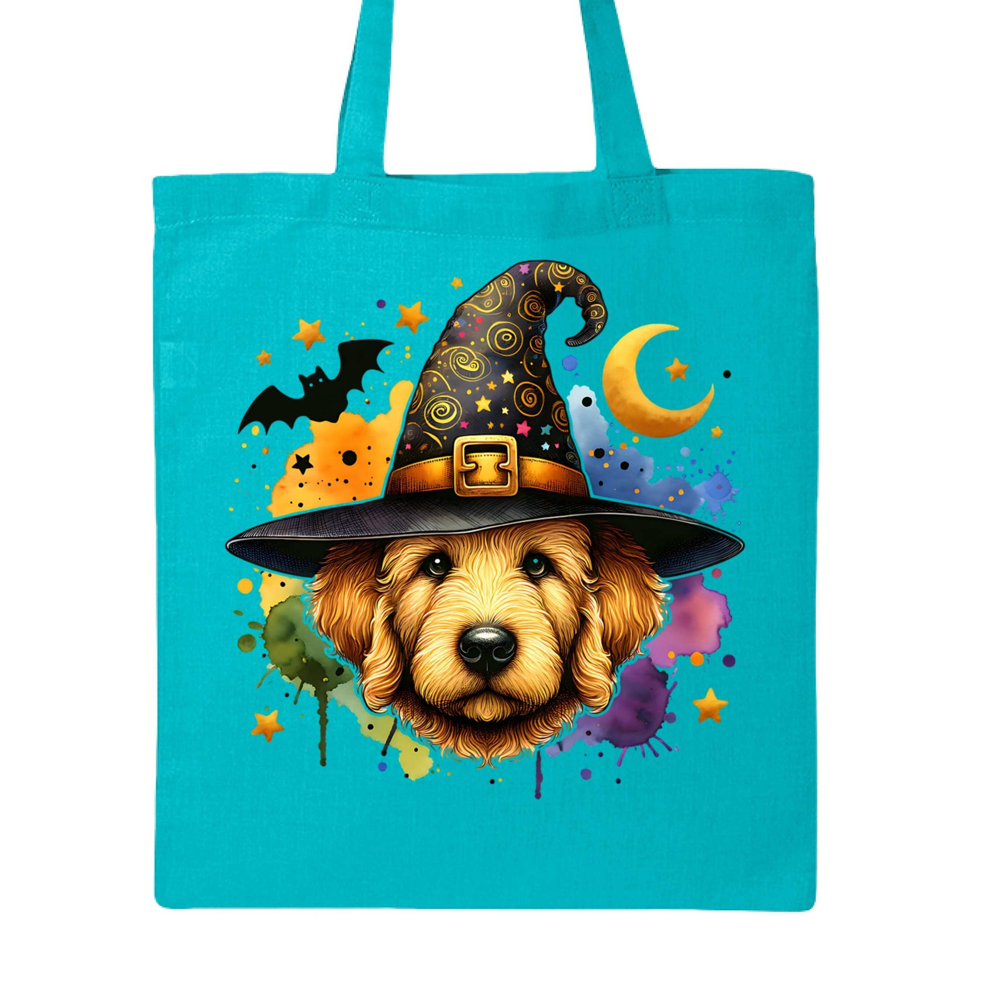 Golden Retriever Witch Tote Bag for Halloween - Dog Canvas - Purrfect Pet Haven