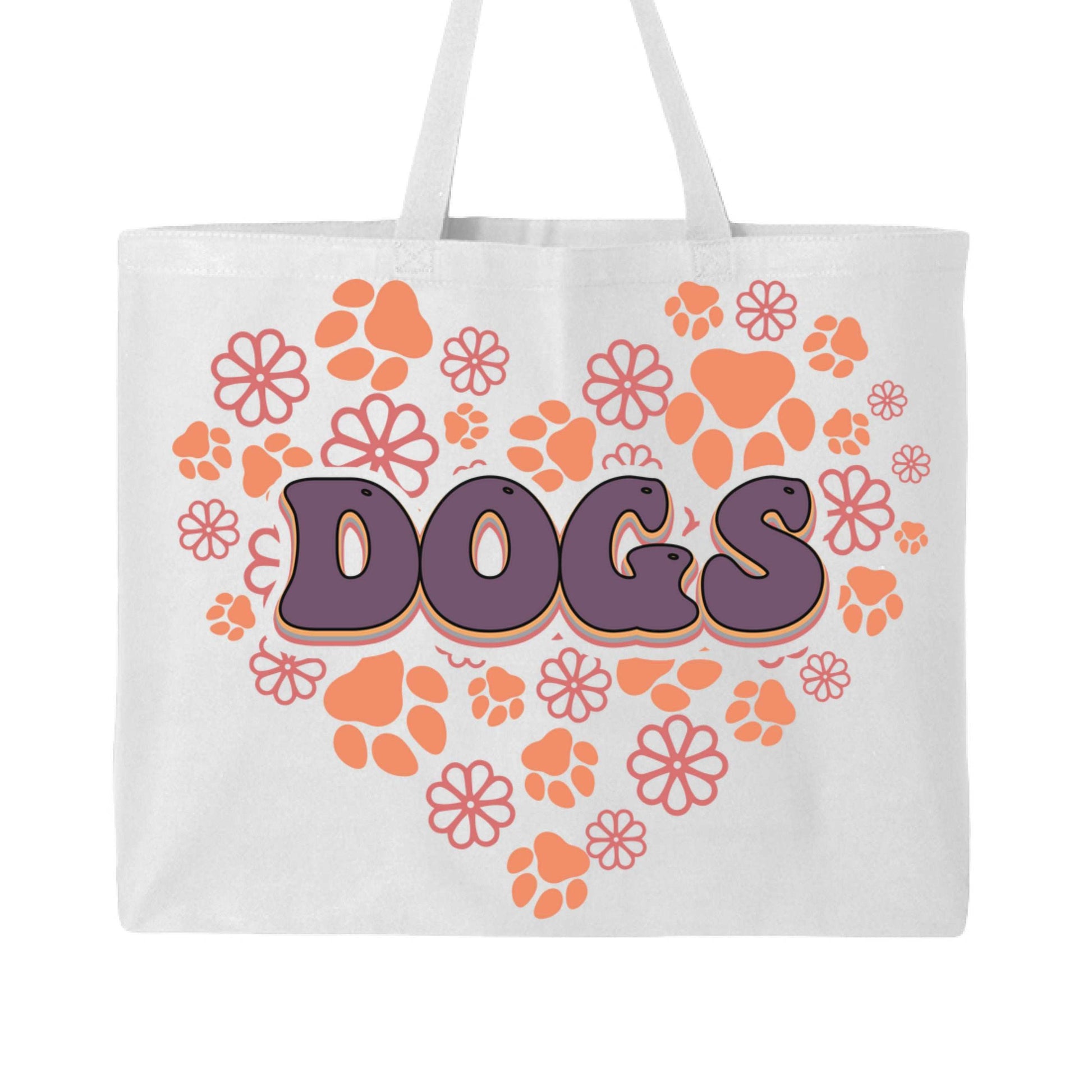 Dog Lover Tote Bag with Heart Paw Prints for Dog Moms - Purrfect Pet Haven