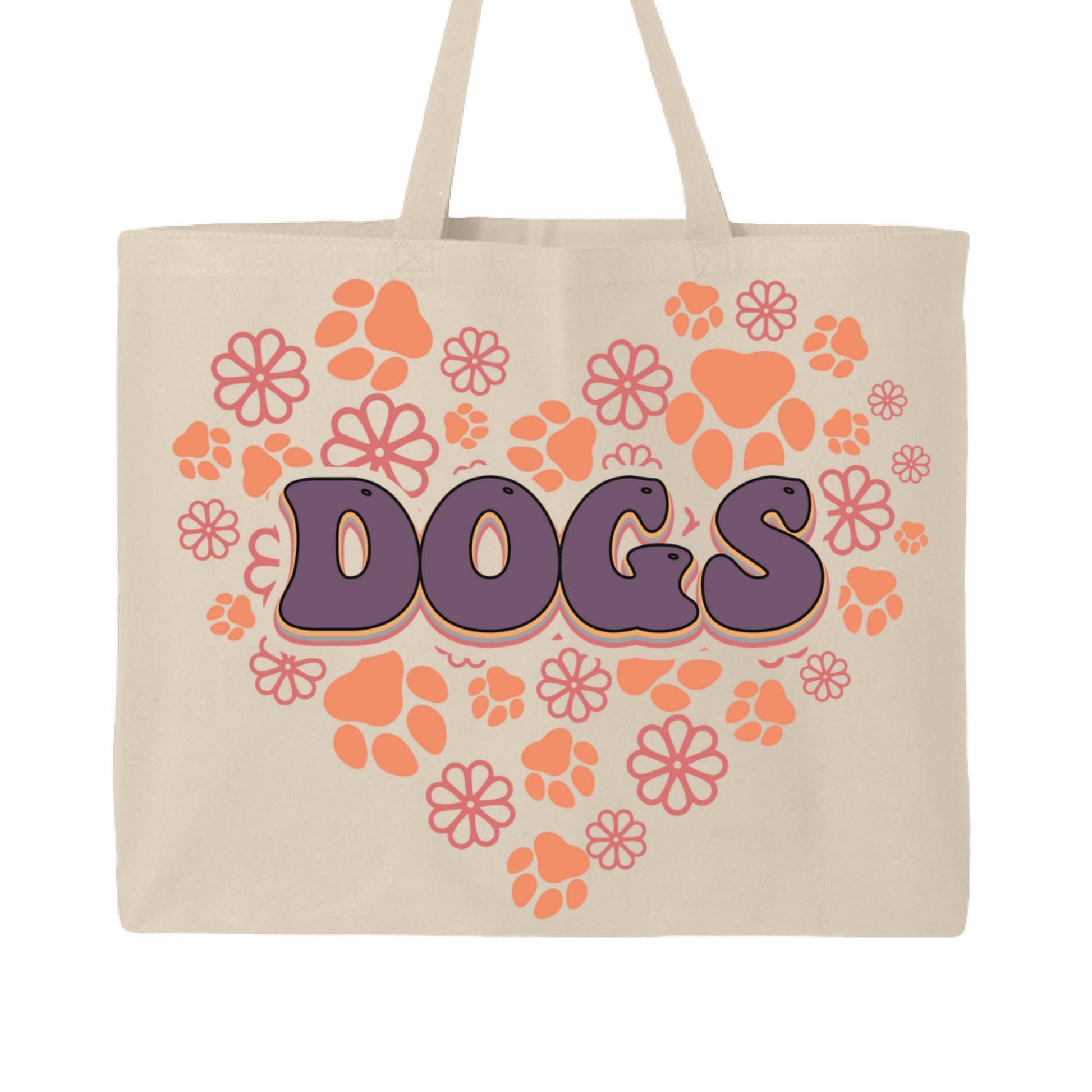 Dog Lover Tote Bag with Heart Paw Prints for Dog Moms - Purrfect Pet Haven