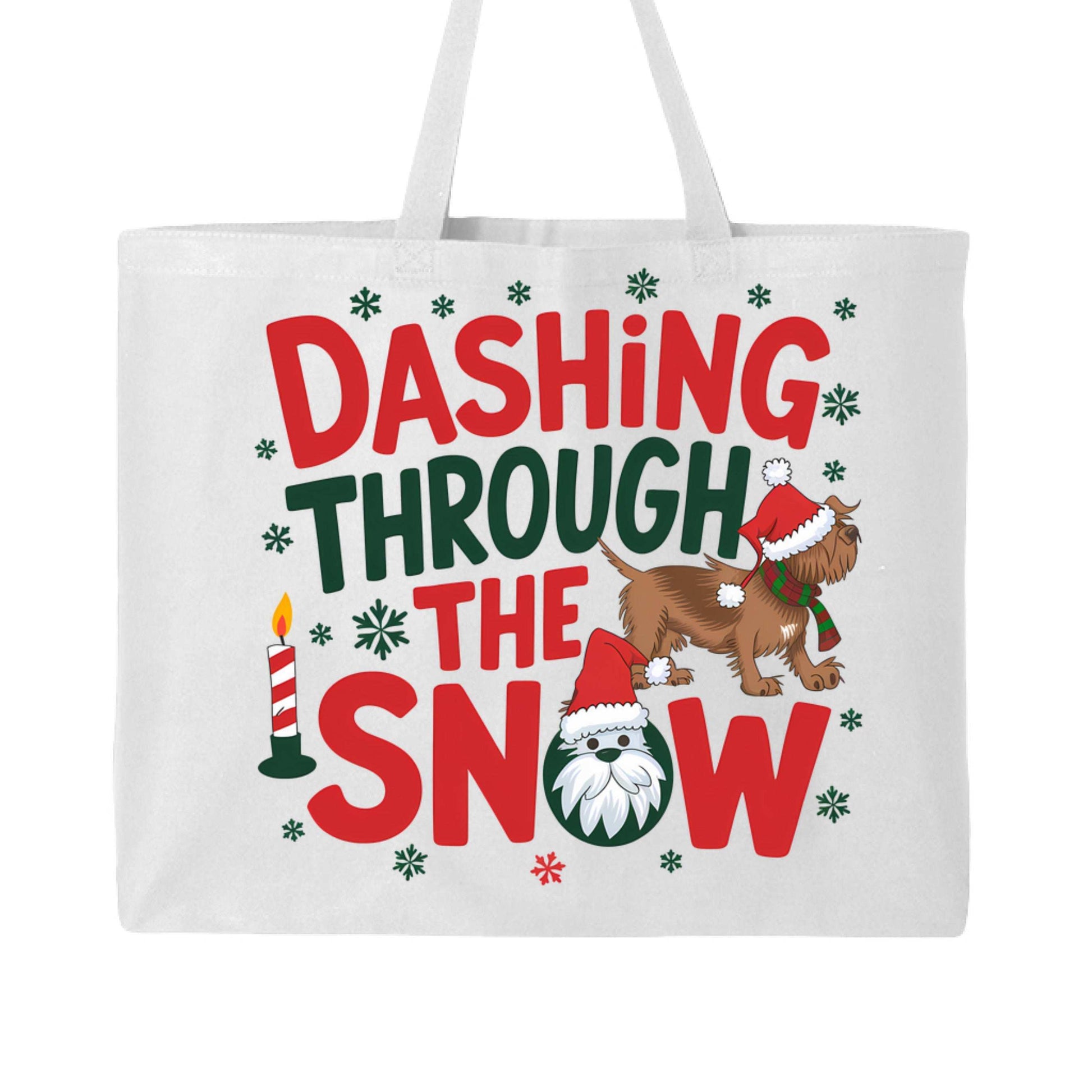 Dashing Through the Snow Holiday Tote for Dog Lovers - Canvas - Purrfect Pet Haven