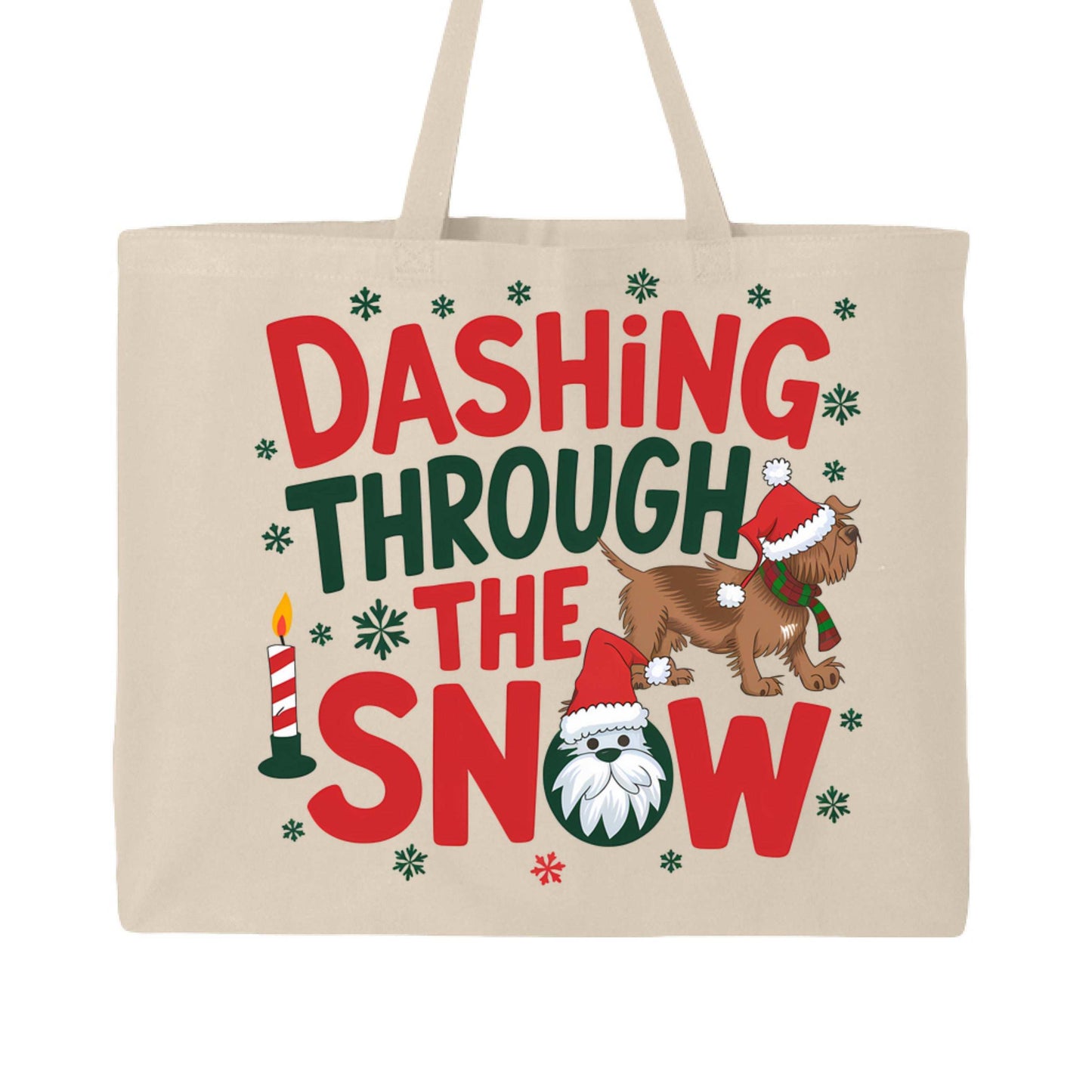 Dashing Through the Snow Holiday Tote for Dog Lovers - Canvas - Purrfect Pet Haven