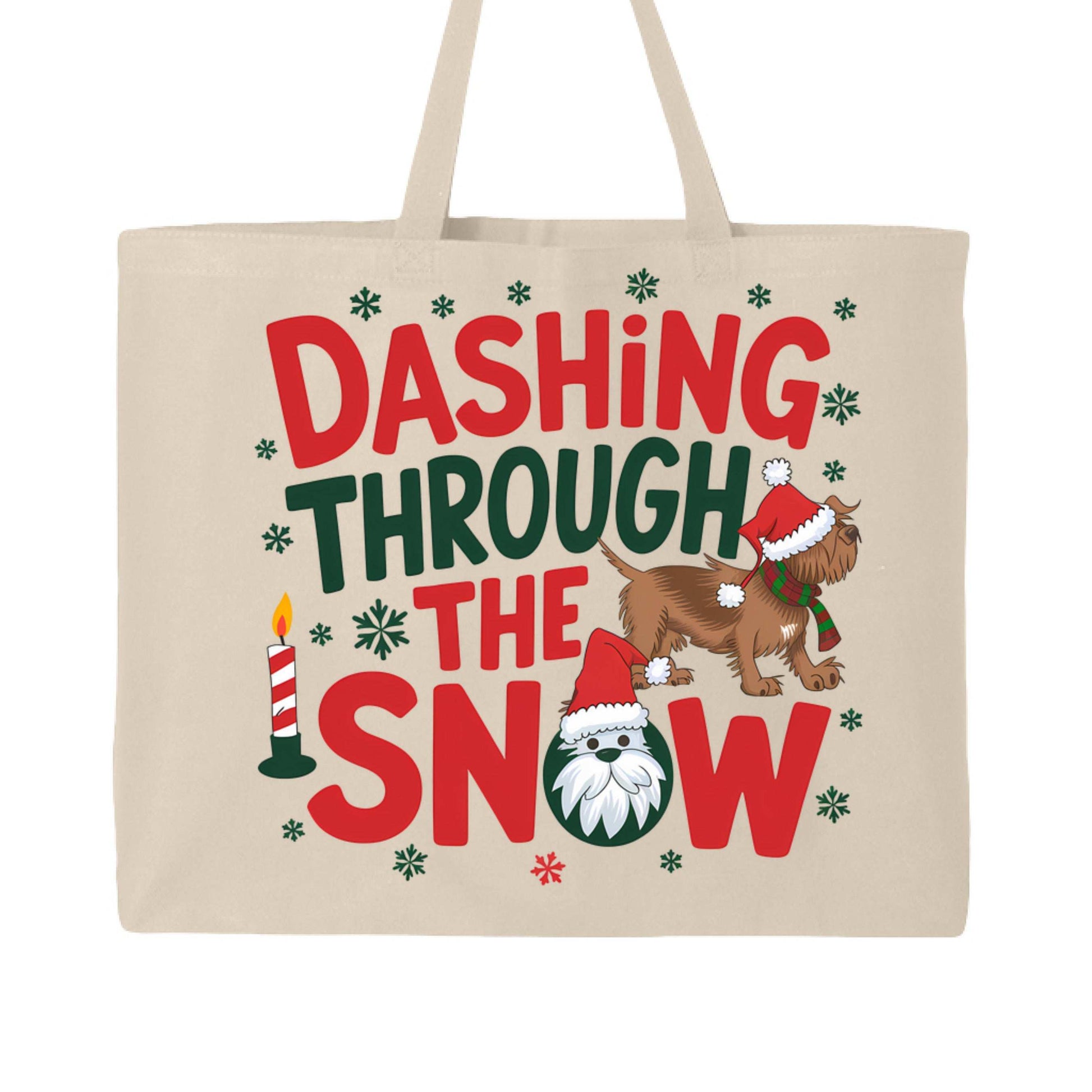 Dashing Through the Snow Holiday Tote for Dog Lovers - Canvas - Purrfect Pet Haven