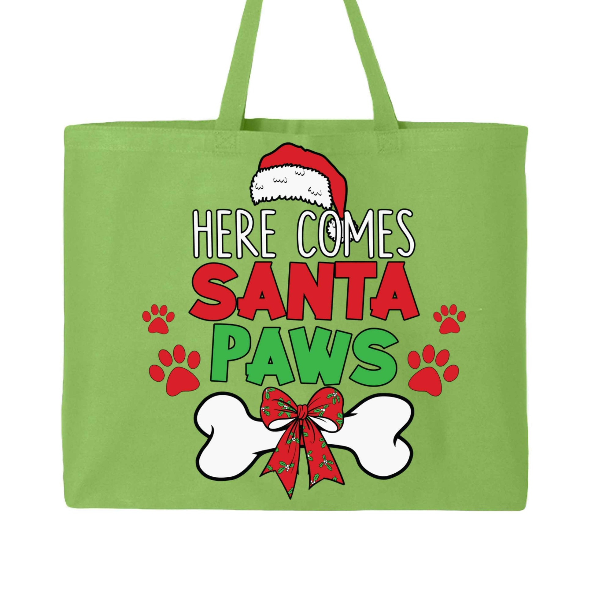 Santa Paws Holiday Tote with Festive Paw Prints for Dogs - Purrfect Pet Haven