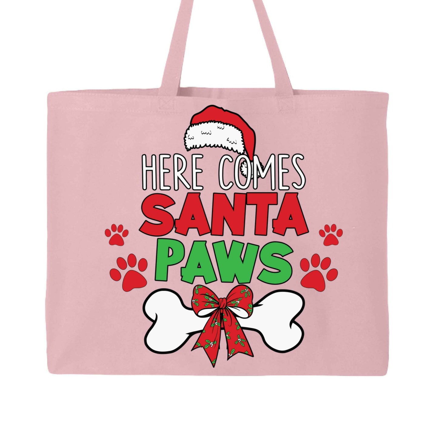 Santa Paws Holiday Tote with Festive Paw Prints for Dogs - Purrfect Pet Haven