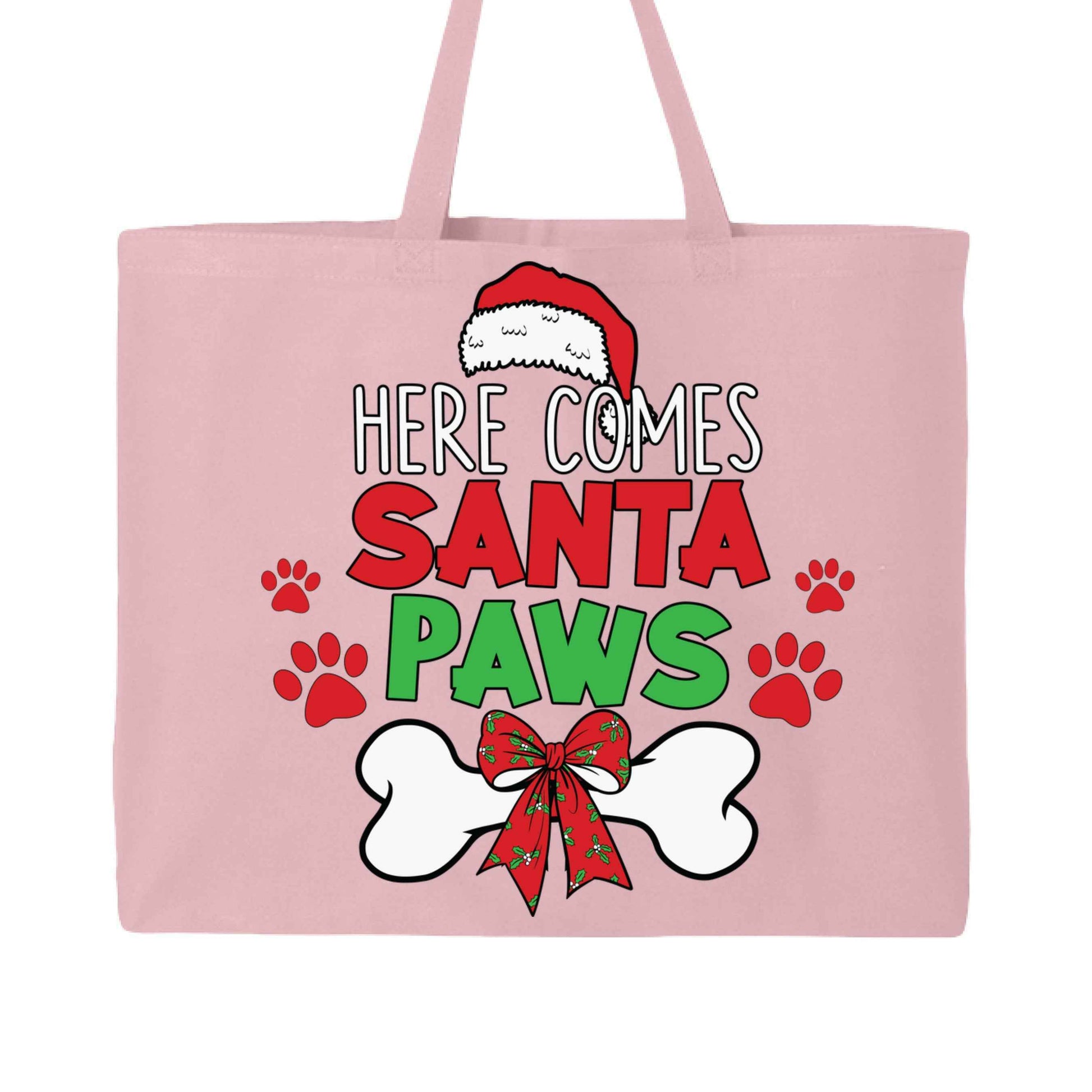 Santa Paws Holiday Tote with Festive Paw Prints for Dogs - Purrfect Pet Haven
