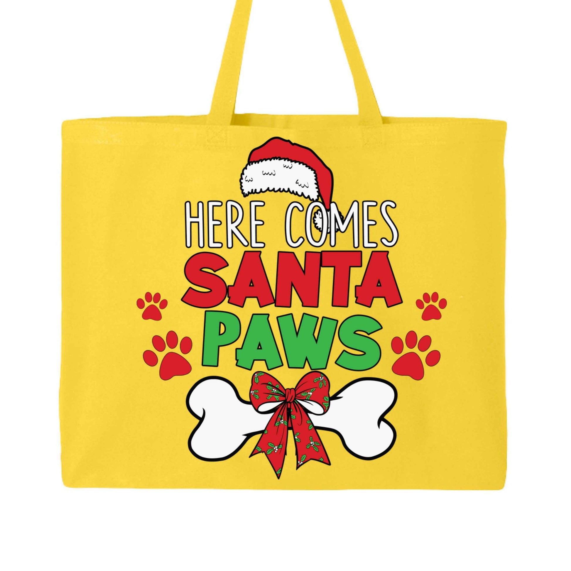 Santa Paws Holiday Tote with Festive Paw Prints for Dogs - Purrfect Pet Haven