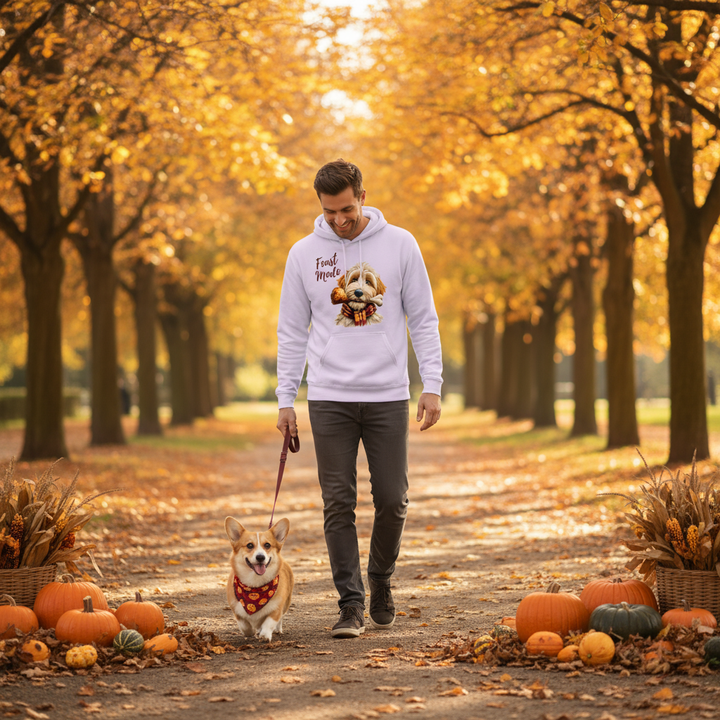 Orchid Feast Doodle Hoodie Thanksgiving Lifestyle