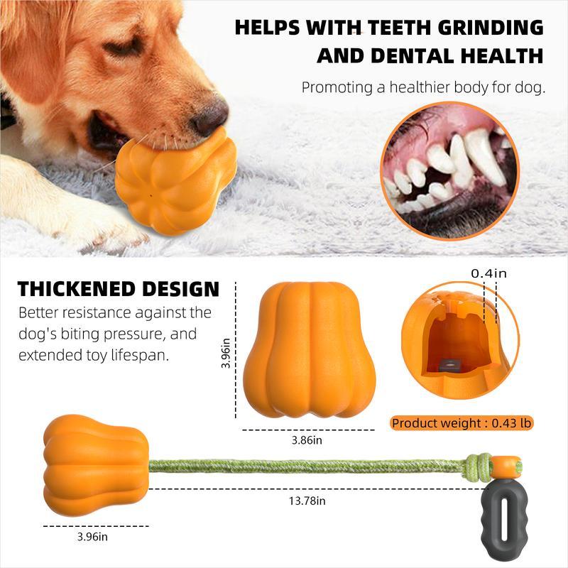 Wefulfil indestructible dog rope toy orange chew ball with thickened design and attached green rope
