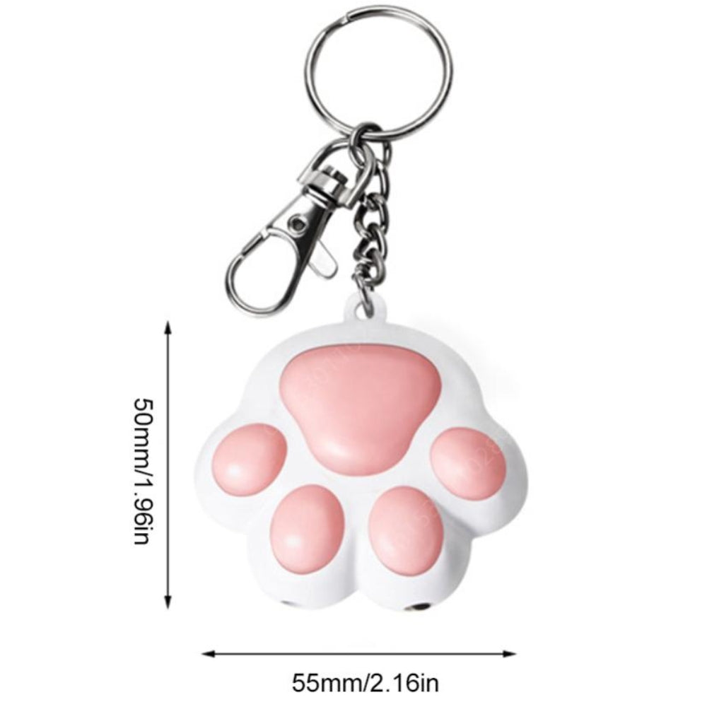 Purrfect Pet Haven Interactive Cat Toy paw keychain in white and pink silicone double sided popper for cats