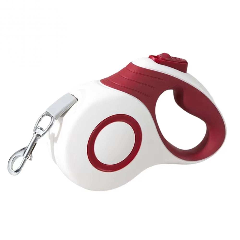 Purrfect Pet Haven Retractable Dog Leash red and white with ergonomic handle and metal swivel clip