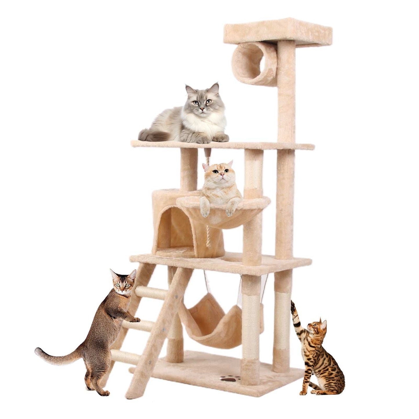 Multi-Level Cat Climbing Frame - Interactive Cat Tree Tower - Purrfect Pet Haven