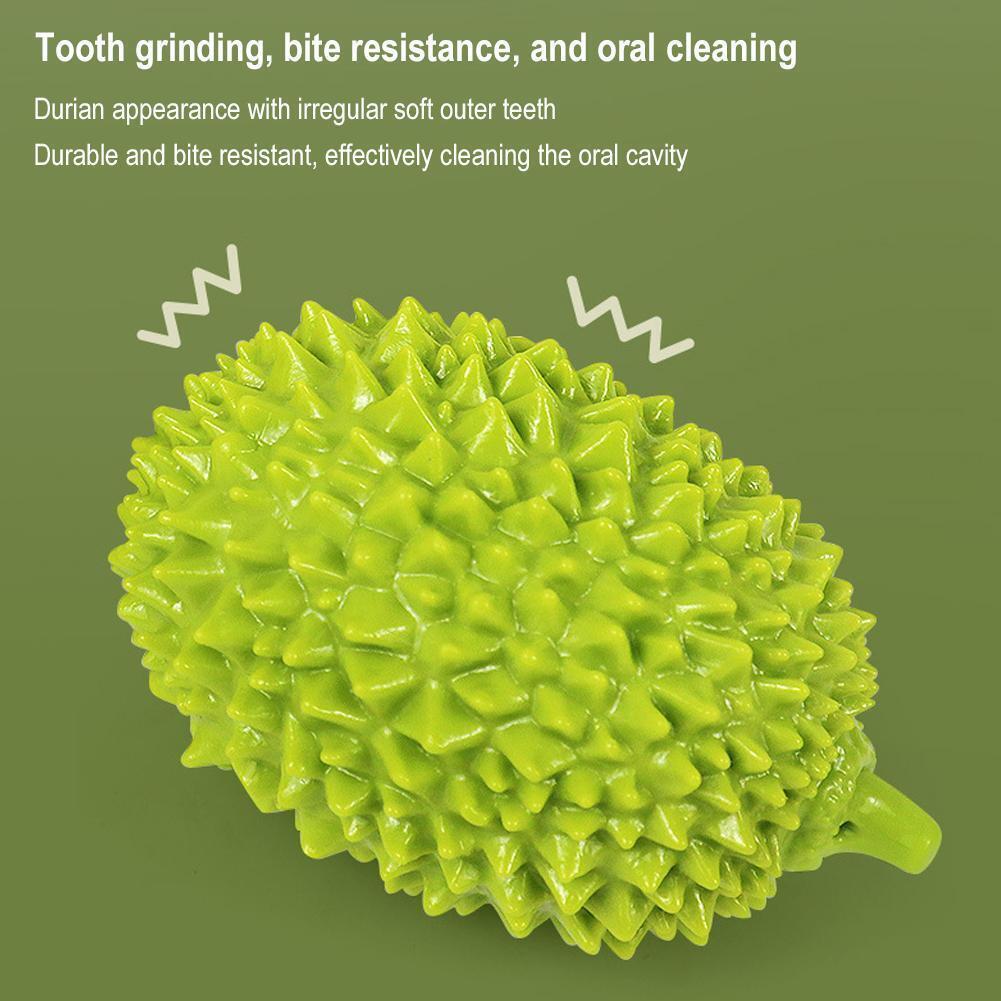 Wefulfil durian shaped dog chew toy in green textured spike design for teeth cleaning and bite resistance