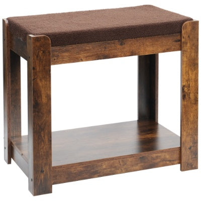 Wefulfil pet bunk bed with wooden frame and brown cushioned top for pets