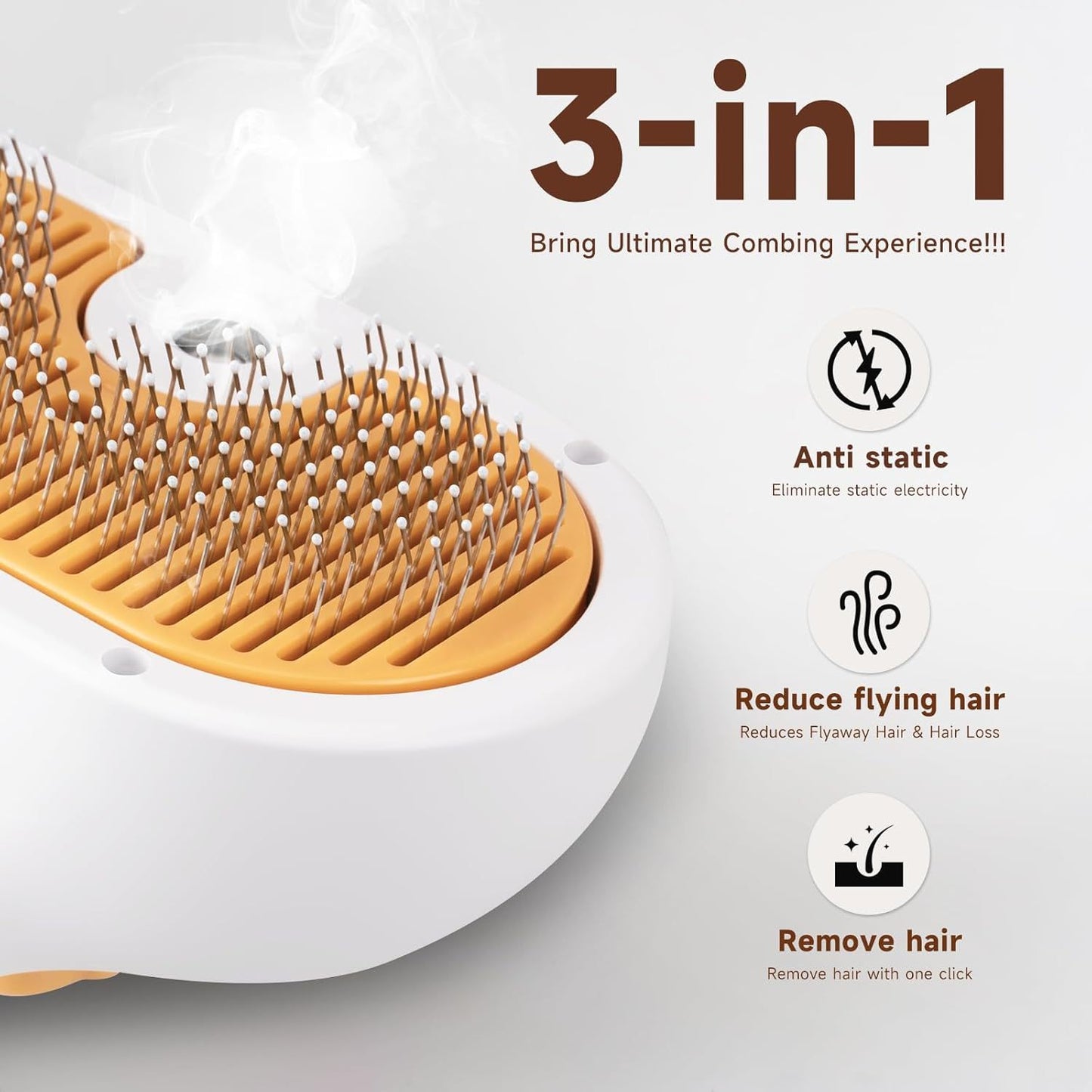 Wefulfil Pet Grooming Comb with Mousse featuring anti static, flying hair reduction, and hair removal