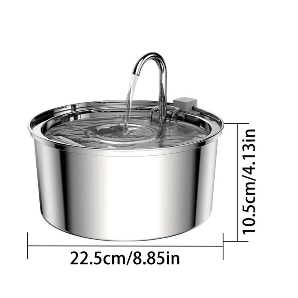 Stainless Steel Pet Water Feeder Cat Dog Automatic Filter Fountain - Purrfect Pet Haven