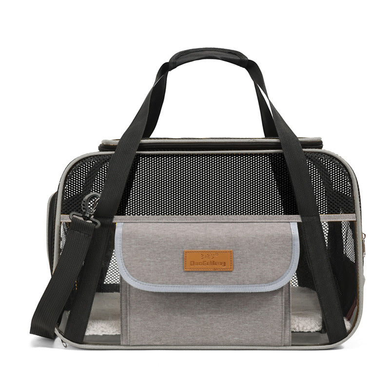 Pet Travel Carrier Bag by Dropshipman gray soft sided pet carrier with mesh panels front pocket shoulder strap