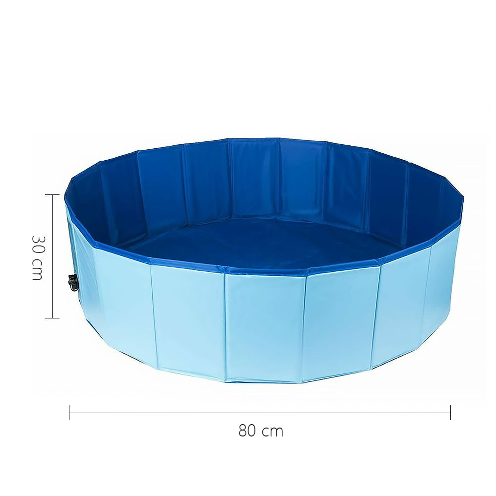 Pet Outdoor Swimming Pool collapsible blue dog pool 80 cm diameter 30 cm high portable foldable panels