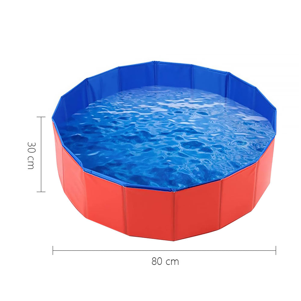 Purrfect Pet Haven foldable red and blue Pet Outdoor Swimming Pool 80 cm diameter 30 cm deep