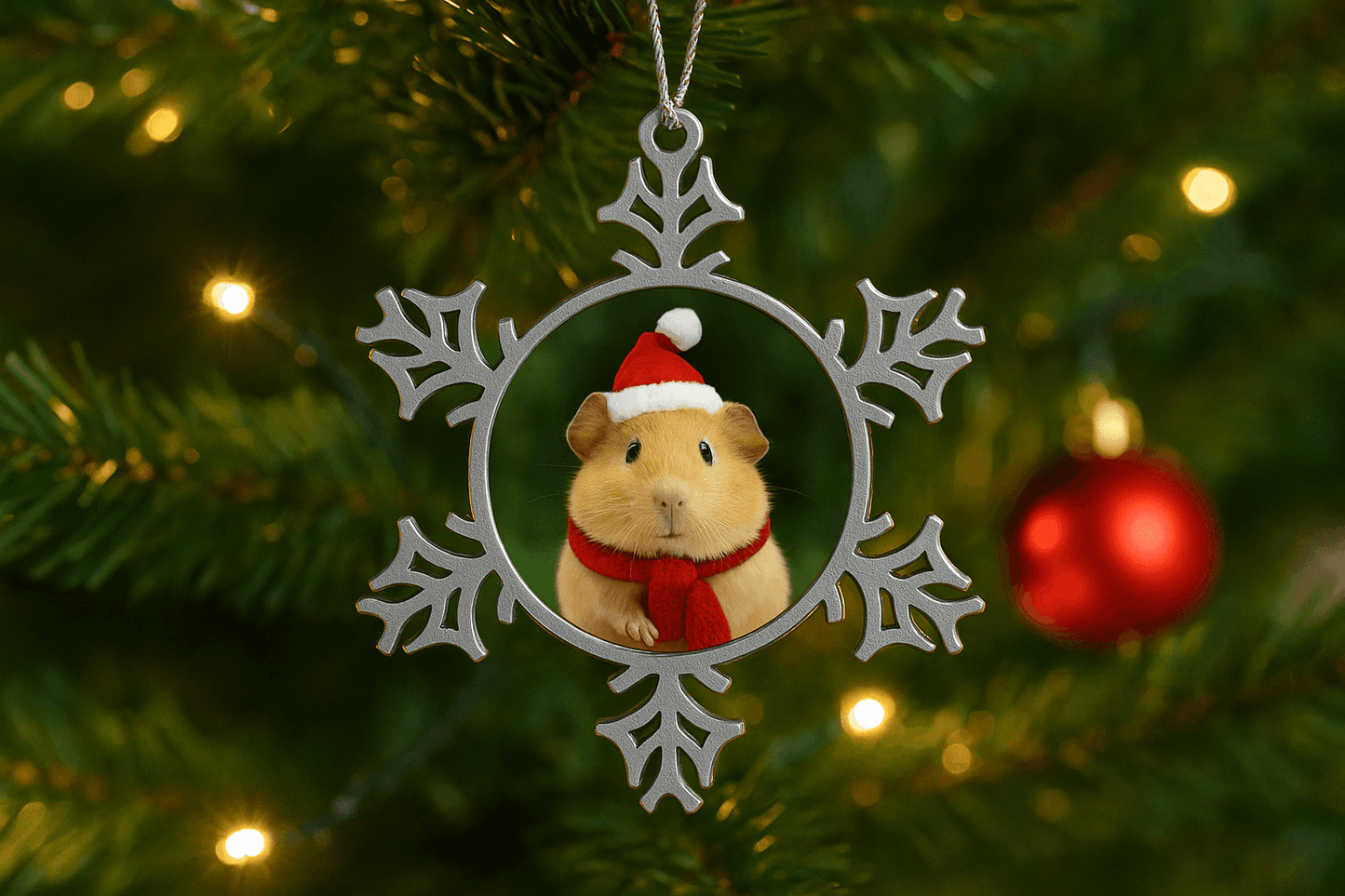 Personalized Pewter Snowflake Pet Ornament - Custom Christmas Decor - Purrfect Pet Haven