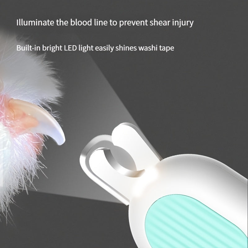 Wefulfil LED pet nail clippers with built in LED light illuminating pet nail to show blood line