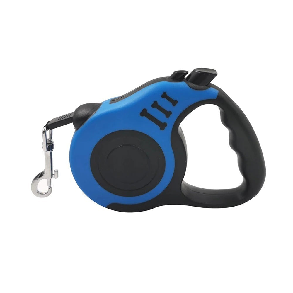 Wefulfil Retractable Dog Leash in blue and black with ergonomic handle and metal clasp for daily walks