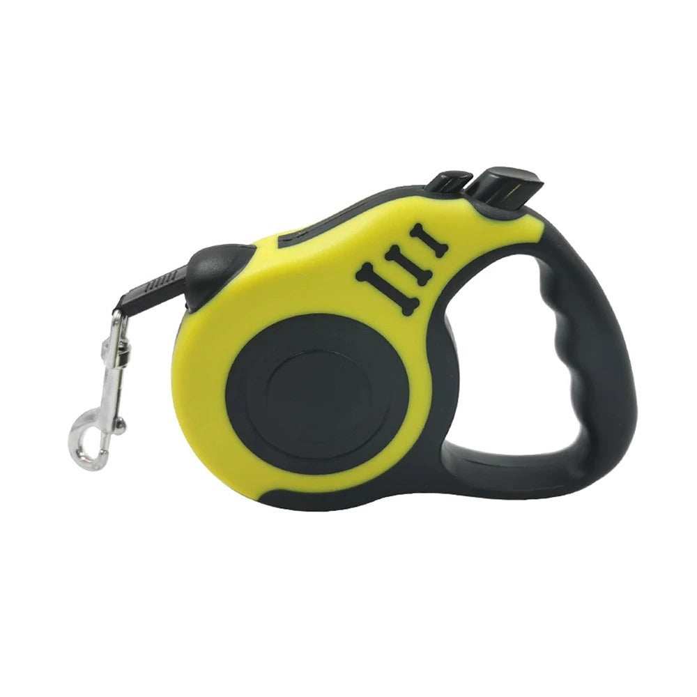 Wefulfil Retractable Dog Leash yellow and black with ergonomic handle and metal clasp for walking