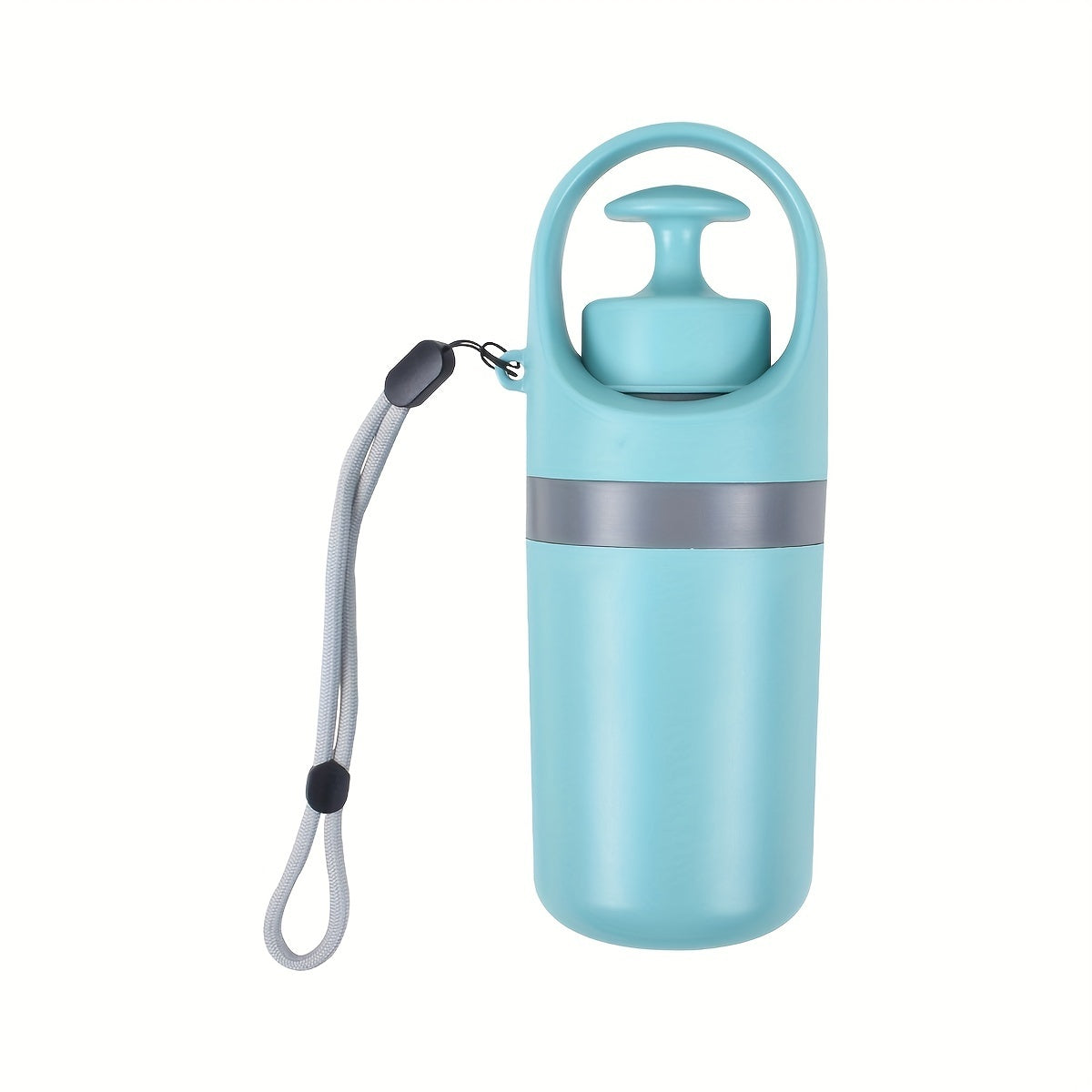 Wefulfil portable dog poop scooper in blue with handle and wrist strap for easy carrying