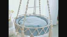 Hand-Woven Cotton Cat Hammock - Hanging Basket with Cushion