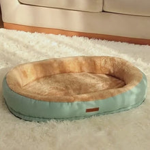 Plush Oval Pet Bed - Full Side Bolster
