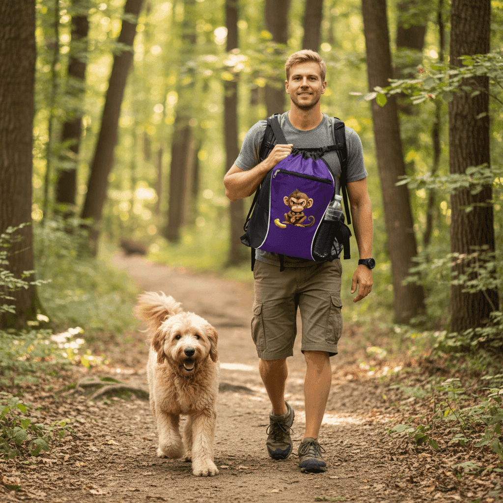 Monkey Drawstring Bag - Fun Cinch Pack for Pet Lovers - Purrfect Pet Haven